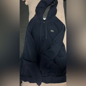 lacoste navy hoodie (M)